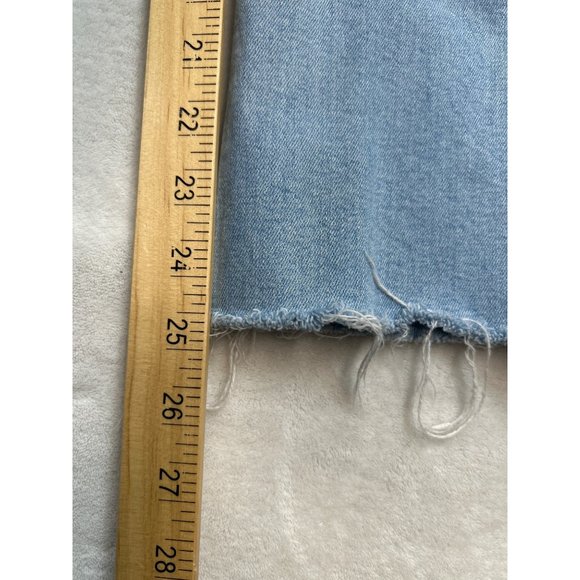 Zara Jeans Womens 2 Blue Denim Straight Leg Raw Hem Light Wash - Picture 7 of 8